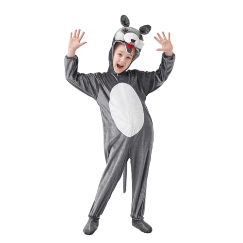 Shukqueen Unisex-Kinder-Party-Overall, Halloween-Kostüm, Kindertag, Bühnenaufführung, Wolfskleidung für Jungen und Mädchen, 120 Shukqueen Unisex-Kinder-Party-Overall, Halloween-Kostüm, Kindertag, Bühnenaufführung, Wolfskleidung für Jungen und Mädchen, 120 von Shukqueen