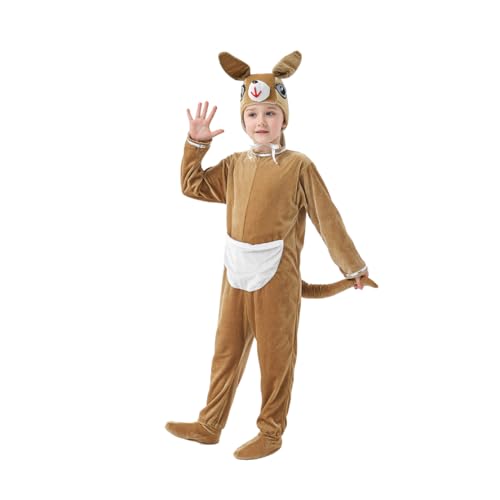 Shukqueen Unisex Kinder Tier Party Jumpsuit Halloween Kostüm Kindertag Bühnenaufführung Känguru Kleidung für Jungen Mädchen 110 Shukqueen Unisex Kinder Tier Party Jumpsuit Halloween Kostüm Kindertag Bühnenaufführung Känguru Kleidung für Jungen Mädchen 110 von Shukqueen