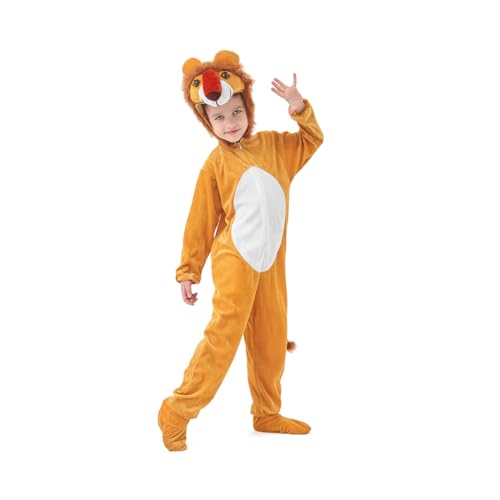 Shukqueen Unisex Kinder Tier Party Jumpsuit Halloween Kostüm Kindertag Bühnenaufführung Löwe Kleidung für Jungen Mädchen 140 Shukqueen Unisex Kinder Tier Party Jumpsuit Halloween Kostüm Kindertag Bühnenaufführung Löwe Kleidung für Jungen Mädchen 140 von Shukqueen