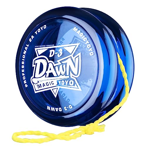 Kinder JoJo D3 Dawn Responsive JoJo für Kinder Anfänger, Profi Looping JoJo, 2A Trick JoJo Ball mit Ersatz 6 JoJo Saiten + JoJo Tasche - Kristall Blau von ShungRu