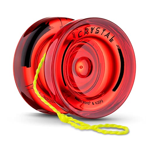 K2 JoJo Profi Responsive JoJo für Anfänger, Doppelzweck JoJo für Kinder/Erwachsene, Kunststoff Tricks JoJo mit Unresponsive Yoyo Lager-Kit, 12 Yo-Yo Saiten + Yo-Yo Koffer Tasche - Kristallrot von ShungRu