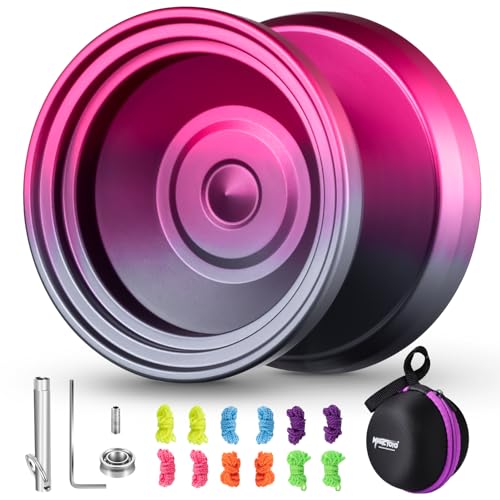 Professionelles Yoyo Responsive Yoyo V8 – Metall-Yoyo für Kinder Anfänger, Doppelzweck-Jo-Jo-Ersatz, nicht reagierendes Yoyo Lager für Erwachsene + 12 Jojo-Saiten, Jo-Jo-Etui-Tasche, von ShungRu