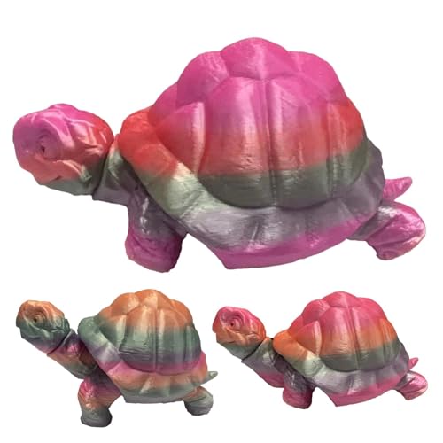 Shurzzesj 3D-gedruckte Schildkröte,3D-gedruckte Schildkröte flexibel - Fidget bewegliches Schildkrötenspielzeug mit Mehreren Gelenken - Bewegliches Tiermodell, Sammlerfigur, kreative Verzierung für von Shurzzesj