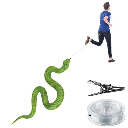 Shurzzesj Clip-On-Schlangenspielzeug, Schlangenstreich mit Schnurclip | Schlangenspielzeug aus Silikon - Simulation Schlangen-Streich-Requisiten mit Schnur und Clip, lebendige Bewegung, von Shurzzesj