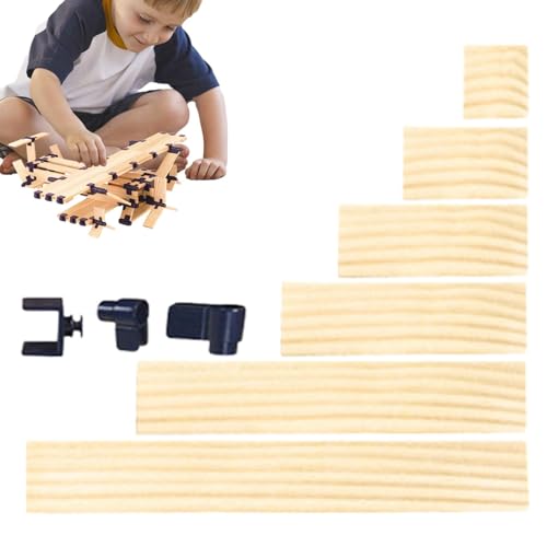 Shurzzesj Holzbausteine-Set,Holzbausteine ​​ - Solides STEM-Bauspielzeug | Blockspielzeug, pädagogisches -Spielzeug für Kinder im Alter von 3–6 Jahren, Kunst- und Bastelset von Shurzzesj