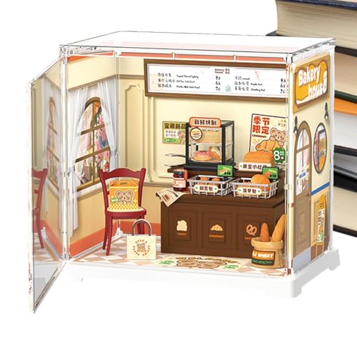 Shurzzesj Mini-Haus-Set, Miniatur-Haus-Set | Mini-Hausspielzeug | Mini-Haus-Bastelarbeiten, Bausatz für kleine Häuser, dekoratives Mini-Zimmer mit Möbeln und Zubehör für Jugendliche von Shurzzesj