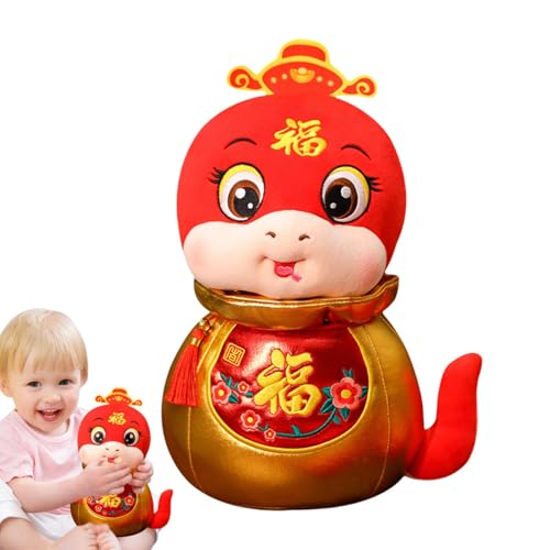 Shxupjn Ausgestopfte Schlangen,Schlangen-Stofftier | Plüsch 11 Zoll Puppe Maskottchen Eiförmig - 3D chinesische Schlangen-Plüschtiere, chinesische Neujahrs-Schlangen-Kuscheltiere für die chinesische von Shxupjn