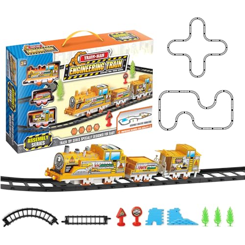 Shxupjn Kindereisenbahn-Set | Elektrischer -Spielzeugtresor - Lustiges, farbenfroh, um die Fantasie, die praktische Fähigkeit und die Kreativität anzukurbeln von Shxupjn