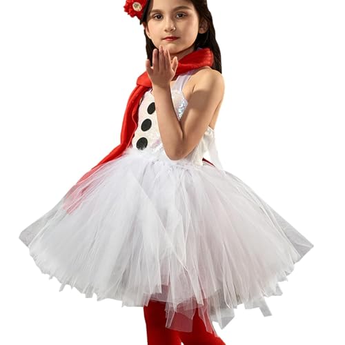 Shxupjn Mädchen-Brautkleid – Weihnachten, Cosplay-Kostüm, Verkleidung, weiße Gaze, Bühnenkostüm, Kinder, Mädchen, Braut, Mädchen, süßes Weihnachtskleid-Set für Cosplay-Partys von Shxupjn