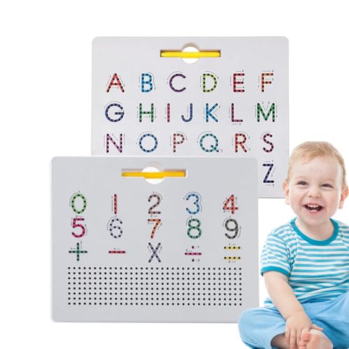 Shxupjn Magnetische Alphabettafel, Magnetische Alphabettafel,2-in-1 magnetisches Stahlkugel-Zeichenbrett - Doppelseitiges Magnet-Zeichenbrett, Stielspielzeug-Buchstaben zum Lernen für Kleinkinder von Shxupjn