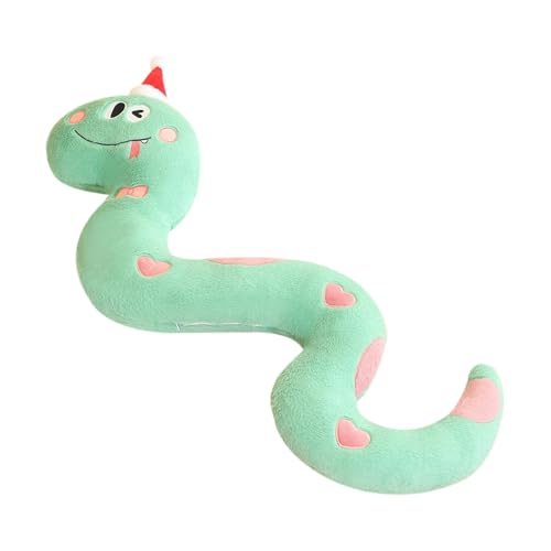 Shxupjn Schlangen-Plüschtier, Plüsch-Schlangenpuppe - Lucky Cuddly Plushie Hugger Snake Toy Wear Weihnachtsmütze - Entzückendes weiches Plüschschlangen-Streichspielzeug für und Mädchen von Shxupjn