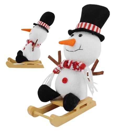 Shxupjn Weihnachts-Schneemann-Dekoration, Schneemann, gefüllte Miniatur-Cartoon-Puppe, niedliche Miniatur-Plüschfigur, Ferienhaus-Dekoration für Wohnzimmer, Schlafzimmer, Kinderzimmer von Shxupjn