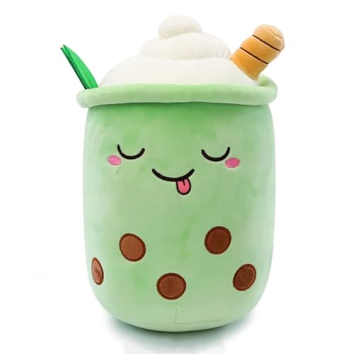 SiSfeL 24cm Plush Bubble Tea,Bubble Tea Kuscheltier PlüSchtier,Kuscheltier Plüschtier Bubble Pearl Milk Tea Plüschpuppen Gefüllter Milchtee Softpuppe Dekorative Kissen Spielzeug Geschenk Für Kinder von SiSfeL