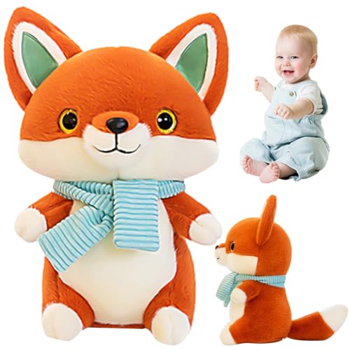 SiSfeL 25 cm Fuchs Plüschtier,Kuscheltier Fuchs,Fuchs Flauschiges Stofftier,Fuchs Flauschiger Stofftier,Lustiges Fuchs Plüsch Spielzeug Puppe Geschenk für Kinder von SiSfeL