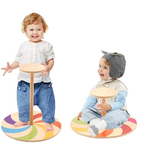 Drehstuhl für Kinder,Sit and Spin Dish, Spun Stuhl,Sensory Balance Training Sitz,Kinder-Drehkarussell,360°Sit n Spin Spielzeug von Siairo