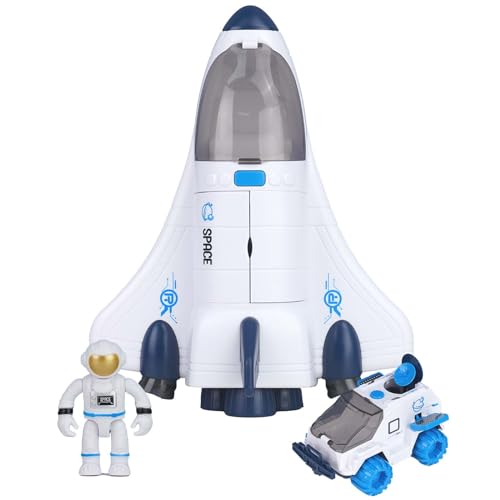 Siairo Space Shuttle Rakete Spielzeug für Kinder, Weltraumspielzeug für Jungen Mädchen, Wissenschaft Lernspielzeug Astronauten Figuren (blau) von Siairo