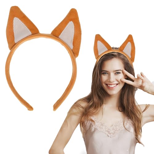 Sibba Hund Ohren Stirnband für Tier Hundekostüm Set Tierohren Kopfschmuck Hundeohren Haarband Haarreif mit Ohren Karneval Halloween Cosplay Haarschmuck Tierkostüm Stirnbänder Masquerade Party Deko A von Sibba