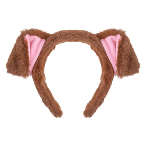 Sibba Plüsch Hund Ohren Tierohren Kopfschmuck Puppy Haarreif Welpen Cosplay Party Kostüm Kopf Zubehör Kinder Tier Haarband Haarnadel Haarschmuck für Karneval Halloween Weihnachten Maskerade Requisiten von Sibba