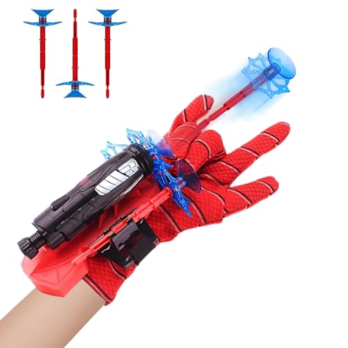 1 Set Spider Launcher Handschuh, Spider Handschuhe Spinnennetz Spider Spielzeug Kinder Web Shooter Helden Spielzeug Spielzeughandschuh Spider Cosplay Saugnapf Schwamm Kugeln Spinnen Requisiten von Sidesea