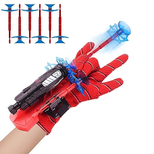 1 Set Spider Launcher Handschuh, Spider Handschuhe Spinnennetz Spider Spielzeug Kinder Web Shooter Helden Spielzeug Spielzeughandschuh Spider Cosplay Saugnapf Schwamm Kugeln Spinnen Requisiten von Sidesea