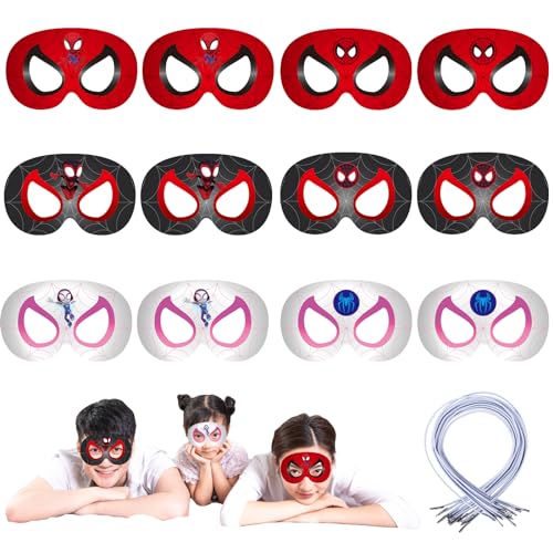 Kinder Party Masken, 12PCS Hero Masken hero Cosplay Party Masken Cartoon Maske Spider Maske für Kinder Rollenspiele Erwachsene Kinder Party Maskerade Kindergeburtstag Partygeschenke von Sidesea