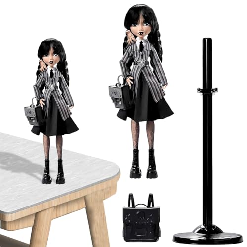 Wednesday Monster High Puppen für Addams, Monster High Wednesday Doll für Addams Family, Wendsday Dolls Accessories Collectible Mit Uniform and Backpack Halloween Christmas Unique Gift (1 PCS) von Siebkorb