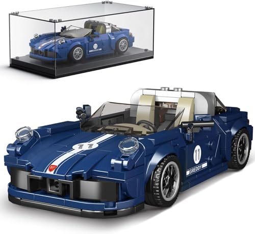 Siellmy Speed Champions Auto Bausatz 911 Targa 4 mit Acryl Vitrine, 366 Klemmbausteine Auto Rennwagen Baukästen, Kompatibel mit Speed Champions 2024 von Siellmy