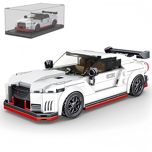 Siellmy Speed Champions Auto Bausatz GTR NISMO mit Acryl Vitrine, 356+ Klemmbausteine Auto Rennwagen Baukästen, Kompatibel mit Speed Champions 2024 von Siellmy