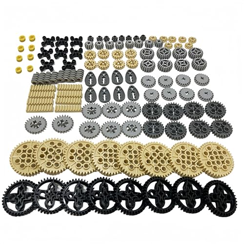 Technik Ersatzteile Set, 120 Stück Technik Getriebe Zahnrad Zahnstange Technic Klemmbausteine Getriebe Zahnräder Differential Teile Steine Bausteine Bausatz von Siellmy