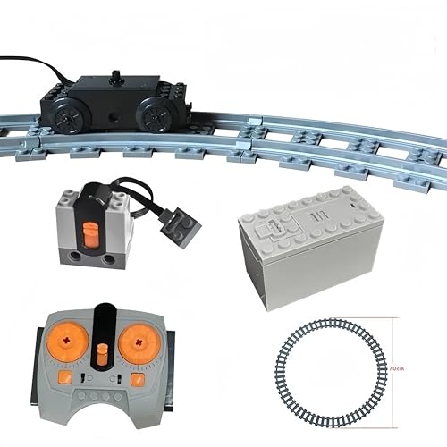 Technik Power Functions Motor mit Zug Bahngleis, City Zug Fernbedienung Motor Kit mit Zug Schienen Set, Kompatibel mit Lego 88002 von Siellmy