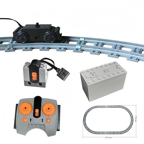 Technik Power Functions Motor mit Zug Schienen, City Zug Fernbedienung Motor Kit mit Zug Bahngleis Set, Kompatibel mit Lego 88002 von Siellmy