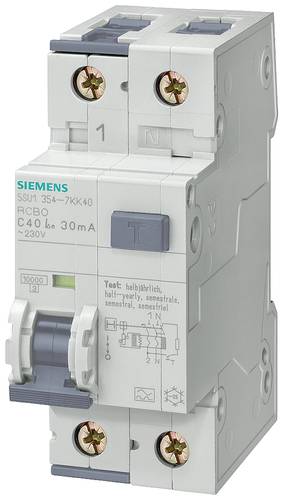 Siemens 5SU16546KK20 FI-Schutzschalter/Leitungsschutzschalter 2polig 20A 0.3A 230V von Siemens