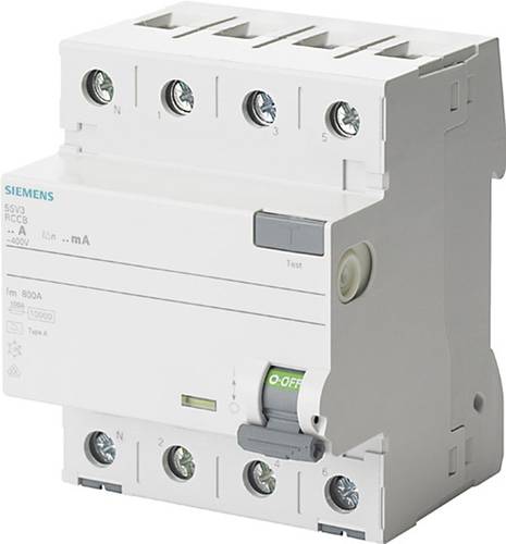 Siemens 5SV36466KL 5SV3646-6KL FI-Schutzschalter A 4polig 63A 0.3A 400V von Siemens