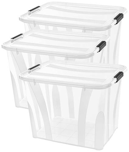 Siena HOME Aufbewahrungsbox Anzio Transparent 55l (B x H x T) 510 x 372 x 385mm 3St. von Siena HOME