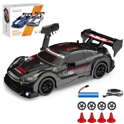 Siereolly Drift Car 1:24 Rennauto Ferngesteuert 20km/h 4WD 2,4 GHz Fernsteuerung Mini RC Car mit LED-Leuchten Für Kinder von Siereolly