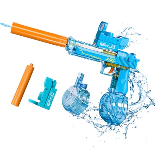 Siereolly Wasserpistole Spielzeug Elektrisch Automatische Wasserpistole Große Reichweite Wasserspritzpistole für Kinder Erwachsene Outdoor,Strand,Pool,Party von Siereolly