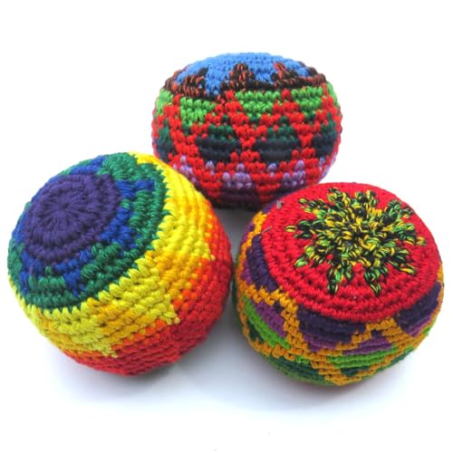 Siesta Hacky Sack Ball - Footbag - Haggysack - Hackisack Bälle - Häckisäck - Kickbälle - Jonglierbälle (3er Set) von Siesta