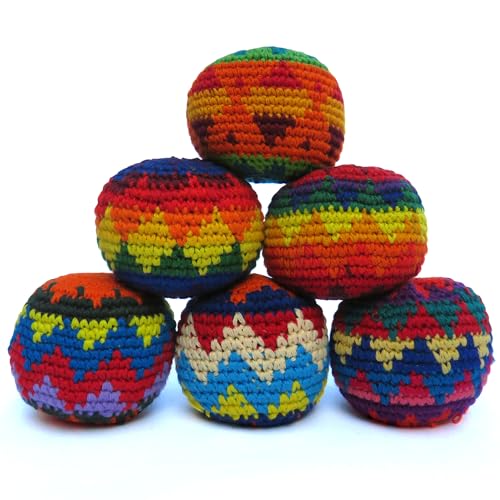 Siesta Hacky Sack Ball - Footbag - Haggysack - Hackisack Bälle - Häckisäck - Kickbälle - Jonglierbälle (6er Set) von Siesta