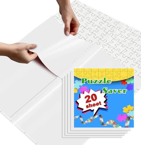 SietDESEO 20 Blatt weiße Puzzle-Sparer, bewahren Sie 3 x 1000 Puzzle-Klebeblätter auf, abziehen und aufkleben, kein Stress und kein Durcheinander, Puzzle-Klebeblätter und Rahmen, um Ihr fertiges von SietDESEO