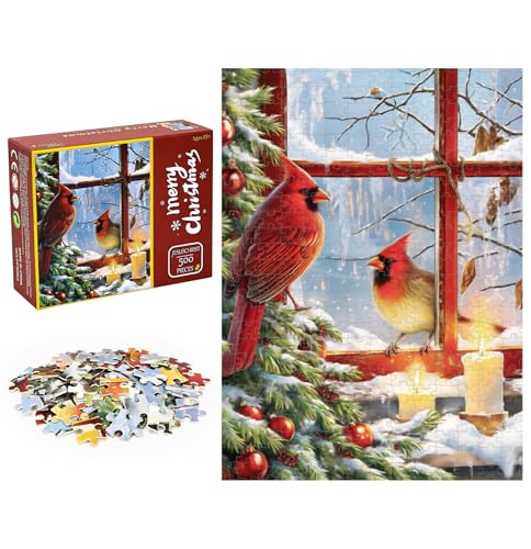 SietDESEO 500 Teile Weihnachtspuzzle für Erwachsene 15 x 20,5 Zoll Winter Bird Puzzle Xmas Puzzle für Kinder Erwachsene Weihnachten Puzzle von SietDESEO