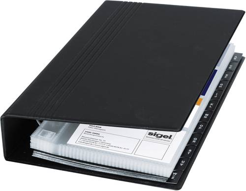 Sigel VZ300 Visitenkartenringbuch 200 Karten (B x H x T) 147 x 265 x 44mm Schwarz (matt) Kunststoff von Sigel