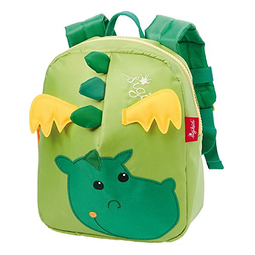 SIGIKID 24216 Mini Rucksack Drache Kinderrucksack für Krippe, Kita, Ausflüge empfohlen für Mädchen und Jungen ab 2 Jahren, Grün 24 cm von Sigikid