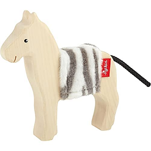 SIGIKID 39505 Holztier Zebra Cudly Wudly Mädchen und Jungen Babyspielzeug empfohlen ab 3 Jahren natur/schwarz-weiß von Sigikid