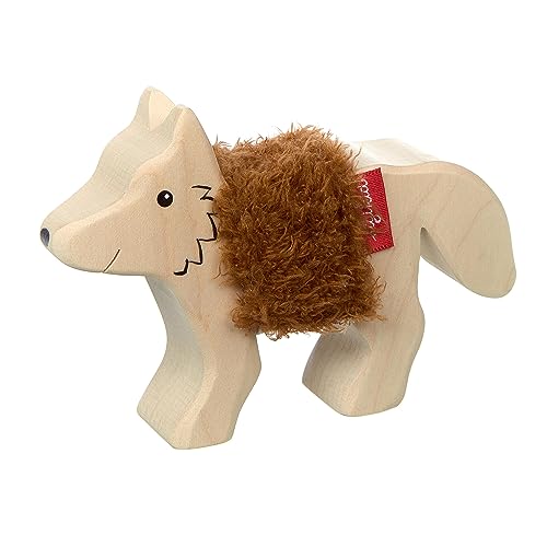 SIGIKID 39514 Holztier Fuchs Cudly Wudly Mädchen und Jungen Babyspielzeug empfohlen ab 3 Jahren natur/braun von Sigikid