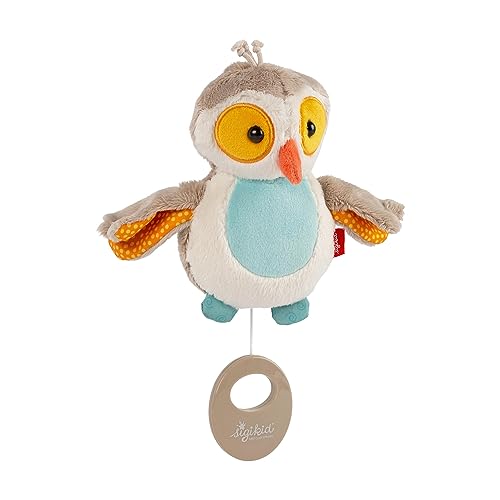 SIGIKID 42545 Mini-Spieluhr Eule mit Harry Potter Melodie Musik Mädchen und Jungen Babyspielzeug empfohlen ab Geburt beige/blau von Sigikid