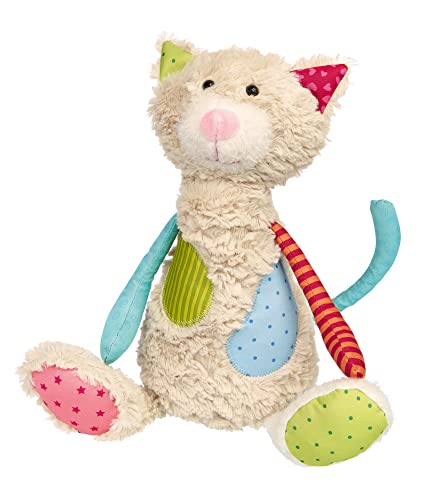 SIGIKID 42842 Stofftier Katze Patchwork Sweety Kuscheltier zum Spielen & Schmusen aus weichem Materialmix für Babys und Kinder, Jungen und Mädchen von 0 Monaten bis 8 Jahren Mehrfarbig/Katze 30 cm von Sigikid