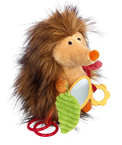 SIGIKID 42968 Aktivspielzeug Plüsch Igel, PlayQ Lernspielzeug, Beißring Spiegel Knisterfolie Rassel: erkennen, entdecken, lernen, für Babys und Kinder ab 3 Monaten, Mehrfarbig/Igel 24 cm von Sigikid