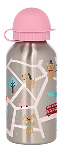 SIGIKID 25141 Edelstahl Trinkflasche Katz Green Kinderflasche Mädchen Accessoires empfohlen ab 3 Jahren rosa 400ml, 6.6 x 17 x 6.6 von Sigikid