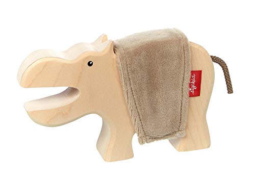 SIGIKID 39507 Holztier Nilpferd Cudly Wudly Mädchen und Jungen Babyspielzeug empfohlen ab 3 Jahren natur/taupe von Sigikid