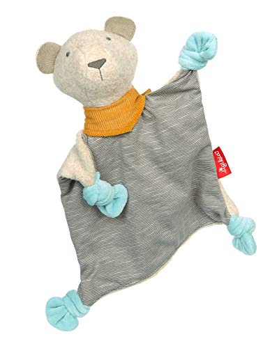 SIGIKID 42666 Schnuffeltuch Bär Gold Collection Mädchen und Jungen Babyspielzeug empfohlen ab Geburt grau/blau von Sigikid